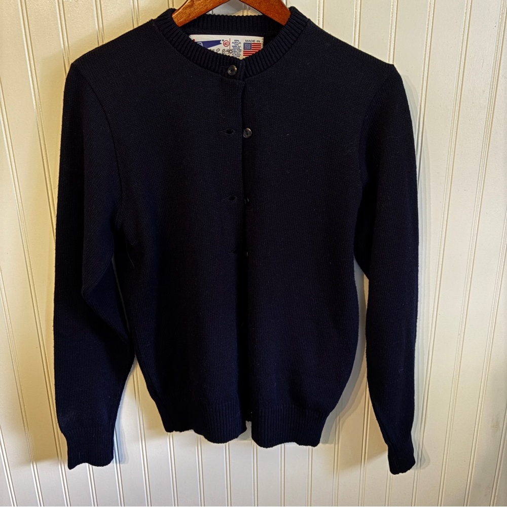 Vintage Classic Navy Cardigan Sweater